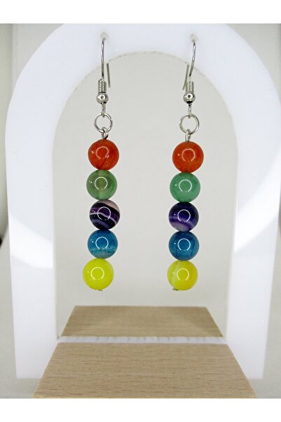 Kusakli Agate Natural Stone Chakra Earrings