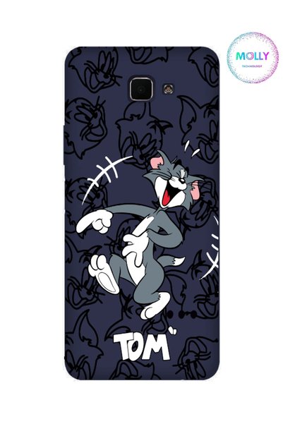 Molly Silicone Case for Samsung Galaxy J7 Prime 2 with Tom Pattern in Dark Blue
