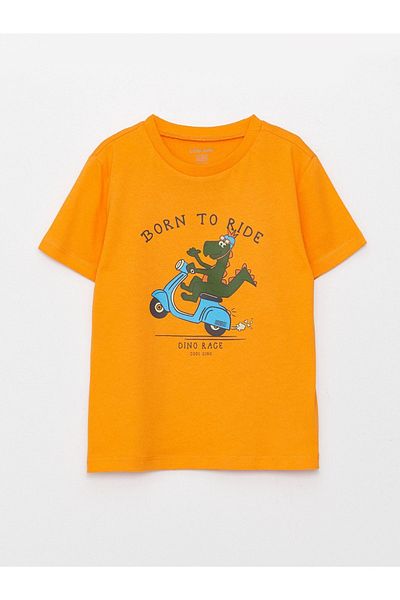 LC Waikiki Printed Short Sleeve Crew Neck T-Shirt for Baby Boy