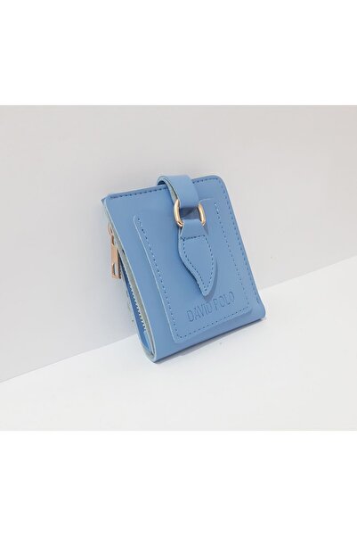 renkli çiçekler Відкритий блакитний жіночий гаманець - 12x10 см