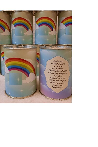 SEHER OYUNCAK Gökkuşağı Tek Kullanımlık Metal Kumbara