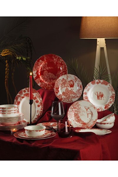 Kütahya Porselen Bone Olympos 28 Parça Yemek Seti