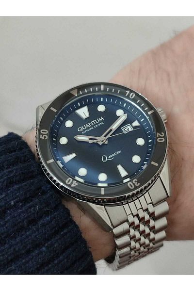 Quantum QMG1024-350 Men's Automatic Wrist Watch - Steel Cord 2077