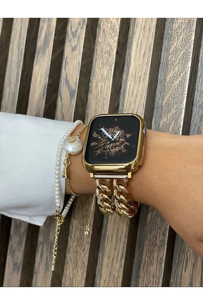 Bushco Store ساعة أبل كاوبوي 38-40-41 ملم سلك فولاذي ذهبي