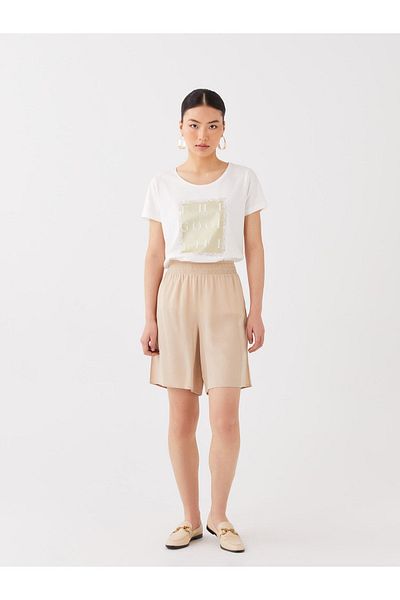 LC Waikiki Bequeme, vorgeformte Damen-Shorts mit elastischem Bund