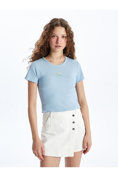 LC Waikiki Tricou XSIDE pentru damă - decolteu, broderie, mânecă scurtă