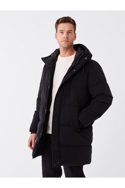 LC Waikiki Чоловіче надувне пальто з капюшоном, що зручно облягає фігуру