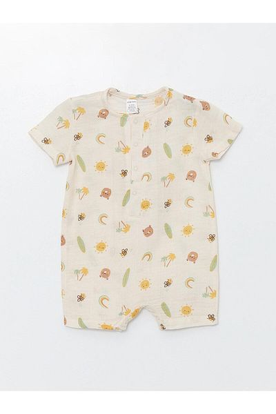 LC Waikiki LCW Baby Crew Neck Printed Jumpsuit for Baby Boy