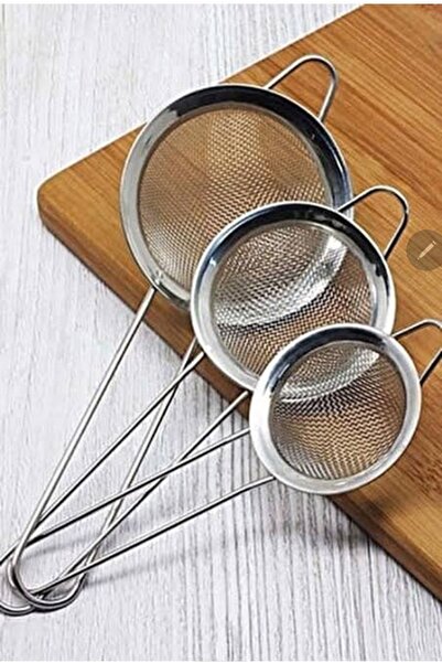 Alışverişhanem Çelik 3 Boy Çay Süzgeci 3 Lü Süzgeç