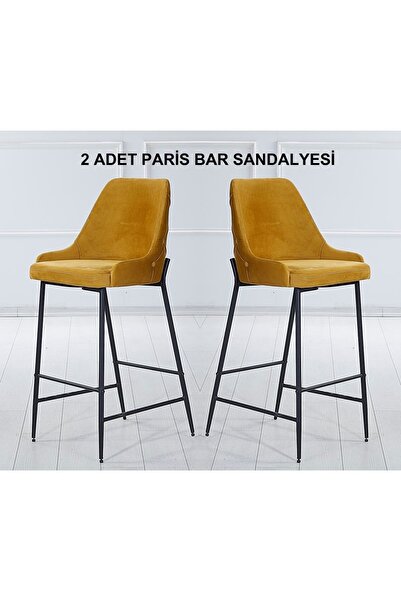 Pİ MOBİLYA 2 Adet Paris Ada Mutfak Ve Bar Sandalyesi - Bar Taburesi - Babyfac...