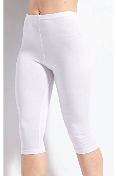 Kolcu بنطال كابري نسائي من الإيلاستين الأبيض - 454