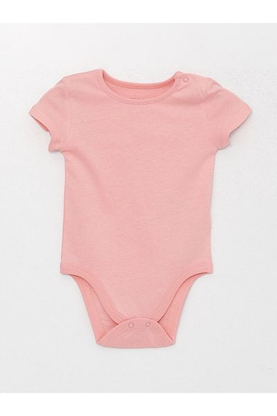 LC Waikiki Crew Neck Short Sleeve Patterned Baby Girl Snap Body 2-Piece