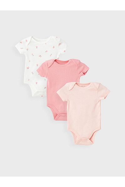 LC Waikiki LCW Baby رقبة دائرية وأكمام قصيرة للفتيات الصغيرات 3 قطع