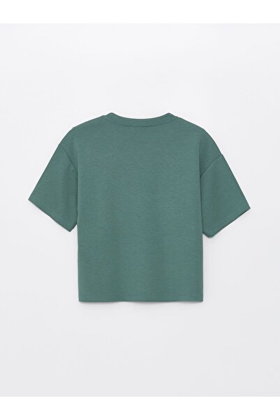 LC Waikiki T-shirt damski — okrągły dekolt, jednolity krój, krótki rękaw