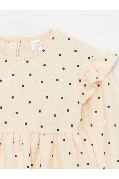 LC Waikiki LCW Baby - Crew Neck Long Sleeve Print Dress for Baby Girl