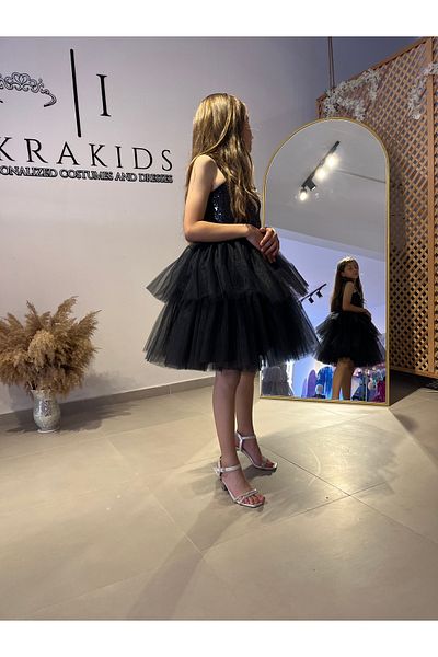 İkrabutikbursa Girl's Black Evening Dress - Elegant and Comfortable
