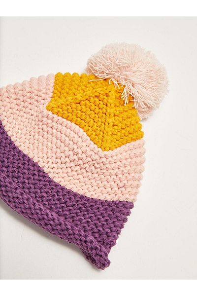 LC Waikiki Baby Girl Knitwear Beret Color Block