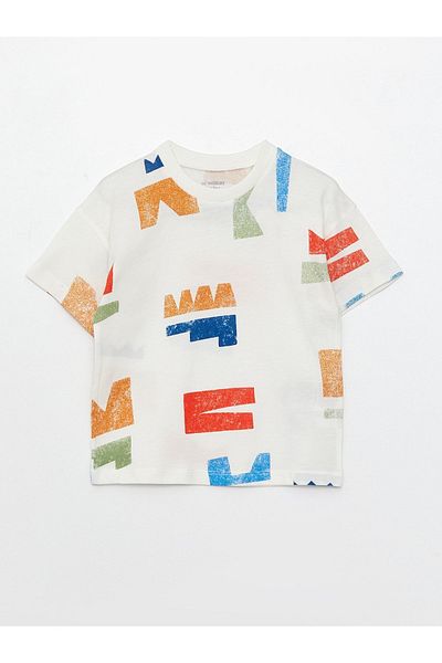 LC Waikiki Printed Short Sleeve Crew Neck T-Shirt for Baby Boy