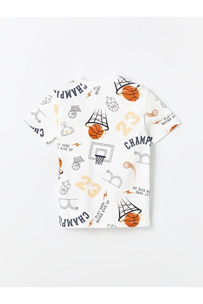 LC Waikiki LCW baby Baby Boy Crew Neck Printed T-Shirt and Shorts 2-Piece Set