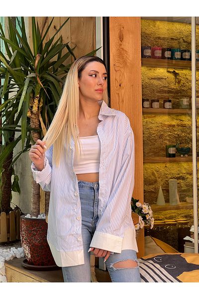 MFU collection Cămașă oversize cu dungi