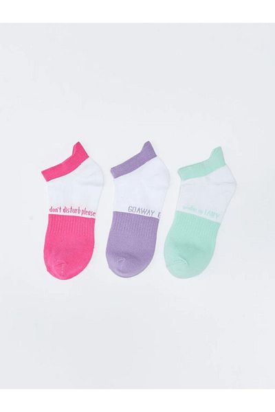 LC Waikiki LCW DREAM Color Blocked Women's Booties Socks 3 Pack
