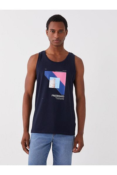 LC Waikiki LCW Casual Crew Neck Printed Combed Cotton Men's Sleeveless T-Shirt
