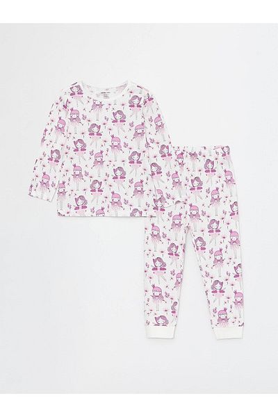 LC Waikiki LCW Baby - Crew NecK Patterned Baby Girl Long Sleeve Pajamas Set