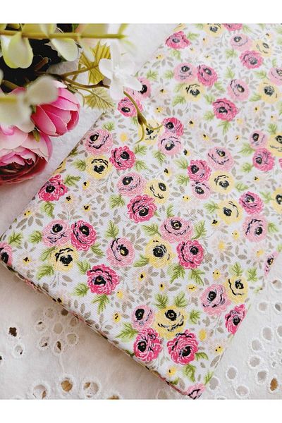 ilmekhobievi Poplin Fabric Rose Pattern 100% cotton 50x170 cm 1 piece