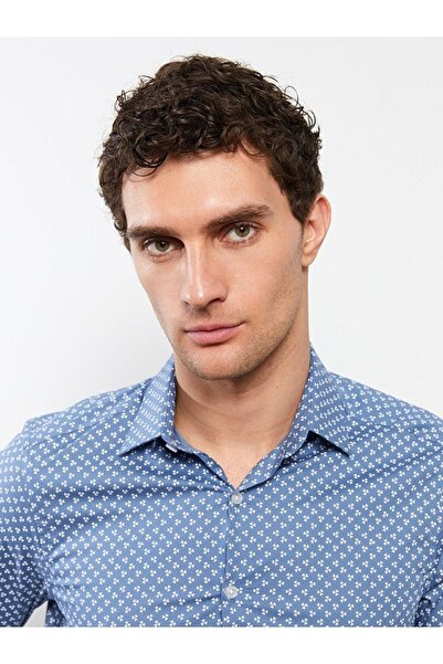 LC Waikiki Formal Slim Fit Uzun Kollu Desenli Poplin Erkek Gömlek