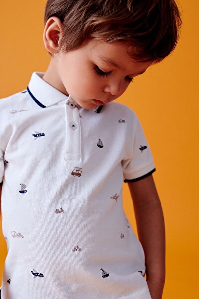 Next Baby 100% Cotton White Polo Neck Thsirt Shorts Bottom Top Set