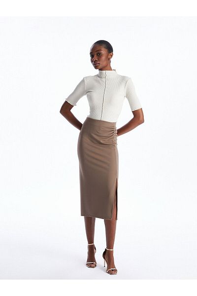 LC Waikiki Γυναικεία φούστα Crepe Slim Fit σε γραμμή Α