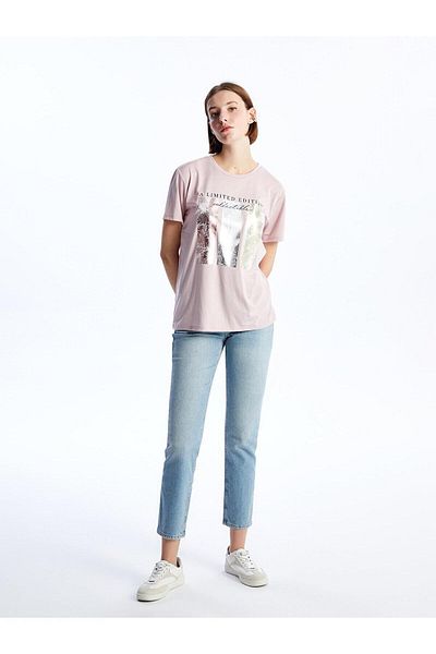 LC Waikiki LCW Vision Women's T-Shirt - Crew Neck, Print, Short Sleeve
