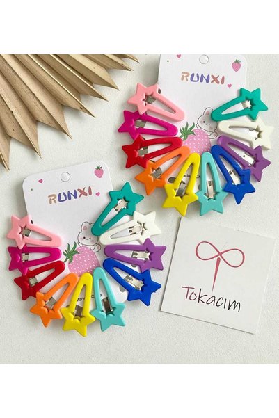 MİNAHOBİ 10 Pieces Pastel Colored Comet Shaped Plastic Snap Snap button Buckles