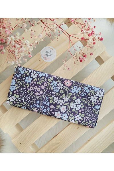 ilmekhobievi Poplin Fabric Spring Floral Navy Blue Background 100% Cotton 50X170 cm (1 Piece)