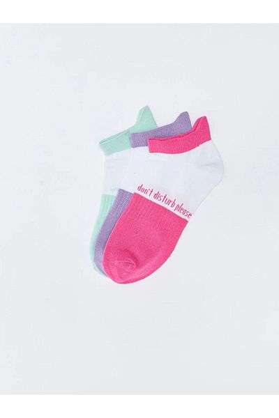 LC Waikiki LCW DREAM Color Blocked Women's Booties Socks 3 Pack