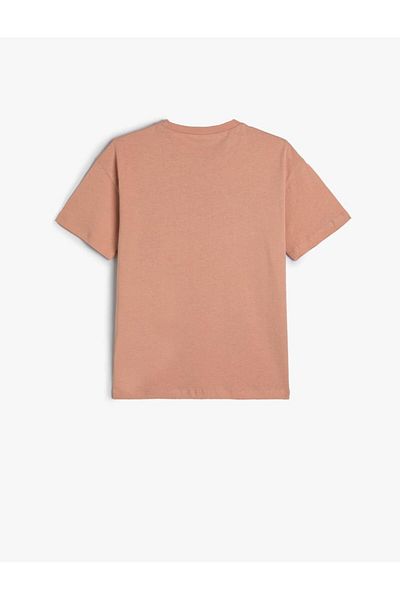 Koton Boy's T-Shirt Slogan με εμπριμέ κοντομάνικο λαιμόκοψη βαμβακερό