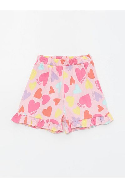 LC Waikiki Printed Elastic Waist Shorts for Baby Girl