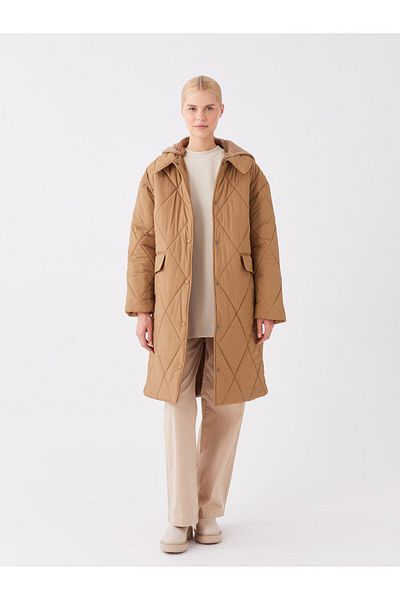 LC Waikiki Γυναικείο παλτό Oversize Καπιτονέ με κουκούλα