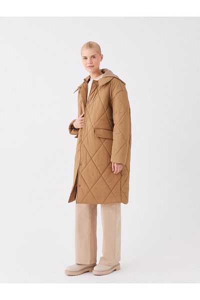 LC Waikiki Γυναικείο παλτό Oversize Καπιτονέ με κουκούλα