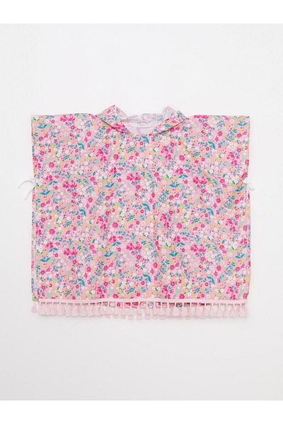 LC Waikiki LCW ACCESSORIES Βελούδινη πετσέτα θαλάσσης για κορίτσια με φούντα με φούντα