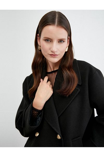 Koton 4wak00001uk Women's Coat Black