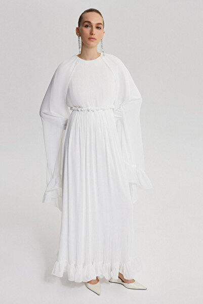 Touché Privé Brautkleid aus Chiffon-Crêpe mit Volants