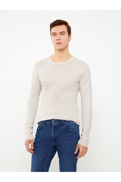 LC Waikiki Crew Neck Long Sleeve Combed Cotton Men's T-Shirt