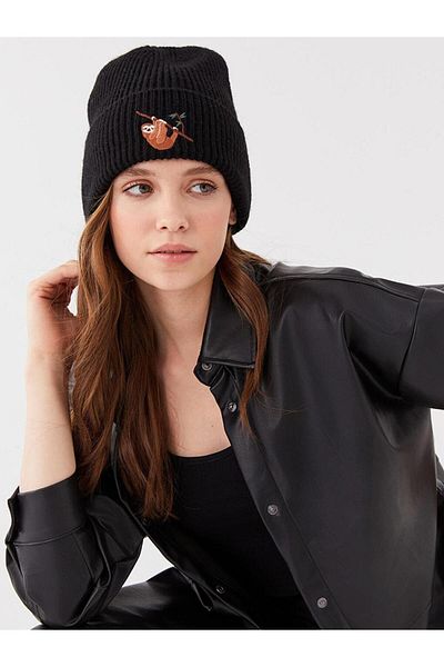LC Waikiki LCW ACCESSORIES Beretă Tricotaj Femei Brodate
