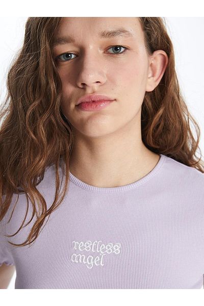 LC Waikiki XSIDE Femei - Tricou Crop Brodat Decolteu