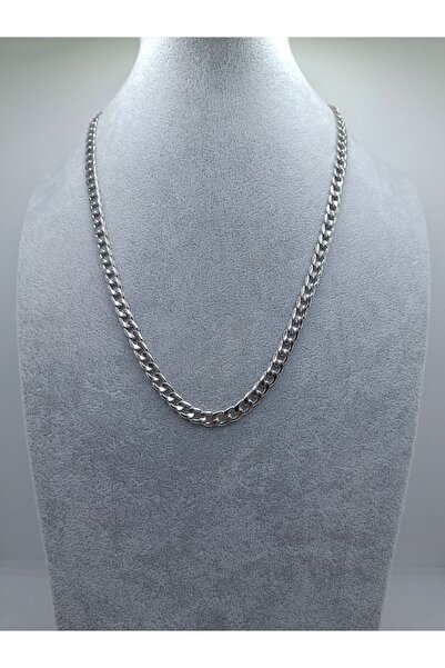 Han Ticarethane Color Silver Steel Chain Necklace