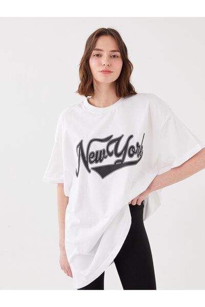 LC Waikiki Tricou sport pentru damă cu mânecă scurtă cu imprimeu cu decolteu