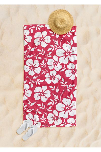cott land Floral Patterned Beach Towel