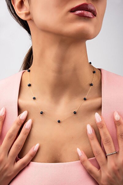 Altınaşkı Siyah Inci Altın Kolye