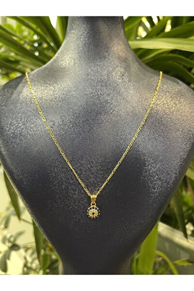 Altınaşkı Figaro Zincirli Sosyete Gözü Altın Kolye